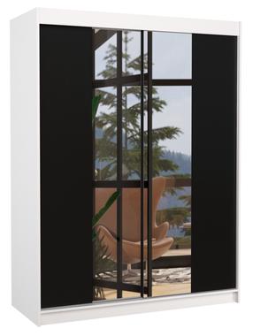 Spinta ADRK Fever 150, balta sp./juoda sp., 58 cm x 150 cm x 200 cm, su veidrodžiu
