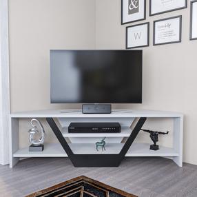 TV galds Kalune Design Sares, balta krās./melna krās., 35 cm x 120 cm x 36.8 cm