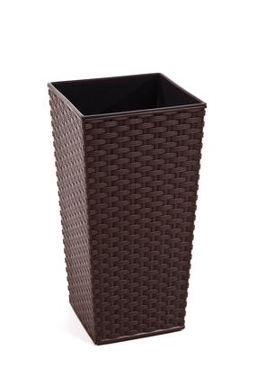 Gėlių vazonas Lamela Rattan 576-83, plastikinis, Ø 35 cm, ruda sp.