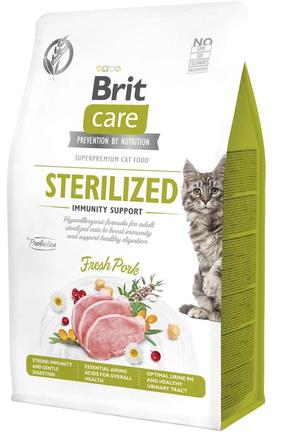 Sausas kačių maistas Brit Care Sterilized Immunity, kiauliena, 2 kg