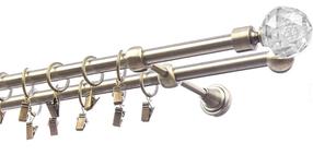 Karnīzes komplekts Olimp Kula Krysztal, 300 cm, Ø 19 mm, antīkais zelts krās.