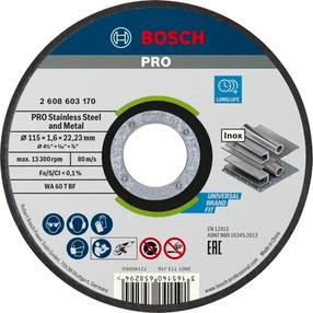 Pjovimo diskas kampiniam šlifuokliui Bosch Pro, 115 mm x 1.6 mm x 22.23 mm