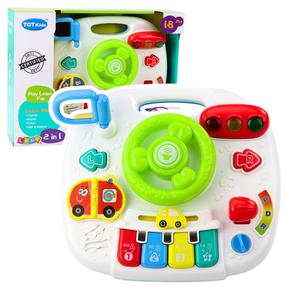Interaktīva rotaļlieta, stūre Lean Toys 2in1 Racer, 22 cm, daudzkrāsaina