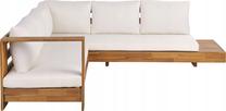 Kampinė sofa Beliani Marettimo, ruda sp./balta sp., 212 x 225 cm x 64 cm