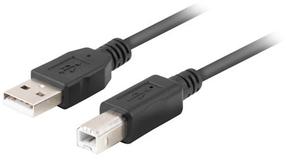 Кабель Lanberg CA-USBA-15CU-0010-BK USB Type-A Male, USB Type B Male, 1 м, черный цв.