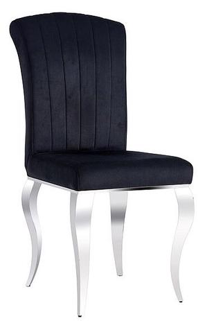 Ēdamistabas krēsls Prince Velvet PRINCEVCHC, melna krās./hroma krās., 46 cm x 44 cm x 100 cm