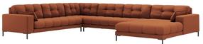 Kampinė sofa Micadoni Mamaia Structured, oranžinė sp., kairinė, 327 x 256 cm x 75 cm