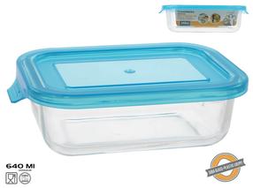 Toidukarp Kitchen&GO, 0.64 l, 19.5 cm x 13 cm, läbipaistev v./sinine v.