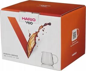 Puodelis pienui Hario V60 Barista, 600 ml, Ø 10 cm, skaidri sp., stiklas