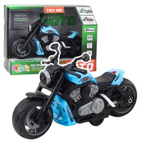 Rotaļu motocikls Lean Toys Multifunction Moto, zila krās.