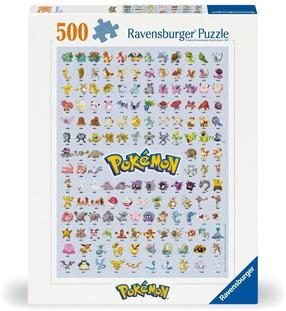 Dėlionė Ravensburger Pokemon Postacie, 49 cm x 36 cm, 500 vnt., įvairių spalvų