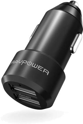 Auto laadija RAVPower RP-VC006, 2 x USB, must v., 24 W