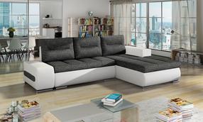 Kampinė sofa Ottavio Berlin 02, Soft 17, balta sp./tamsiai pilka sp., dešininė, 180 x 275 cm x 85 cm