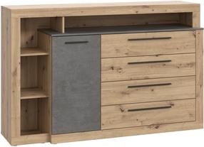 Komoda Forte Bellevue BLQK351L-C772, ruda sp./pilka sp., 107.3 cm x 43.4 cm x 160.5 cm