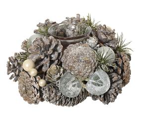 Küünlahoidja Decoris, käbid, Ø 18 cm, 8.5 cm, mitmevärviline