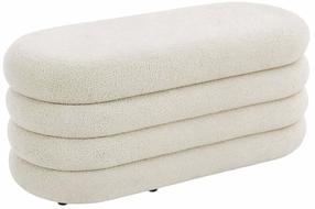 Pufas Akord Furniture Factory Puffo Teddy, balta sp., 100 cm x 42 cm x 42 cm