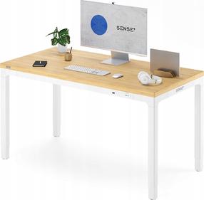 Rakstāmgalds regulējams augstums SENSE7 Manma, 160 cm x 80 cm, 75 - 120 cm, balts krās./bamboo krās.
