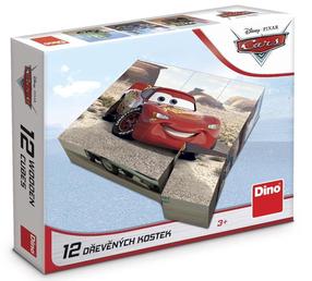 Medinės kaladėlės, dėlionė Dino The Cars