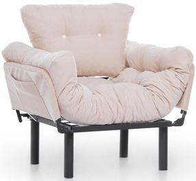 Krėslas Hanah Home Nitta Single 859FTN1731, kreminė sp., 70 cm x 95 cm x 85 cm
