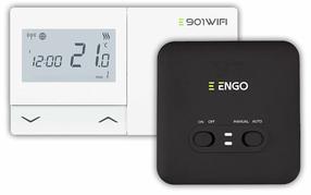 Программируемый термостат отопления Engo Controls E901WIFI, крепится на стену, белый цв./черный цв., 9.6 см, 5 - 35 °С