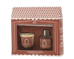 Rinkinys, namų kvapas ir žvakė Decoris Gingerbread, 50 ml, 2 vnt.