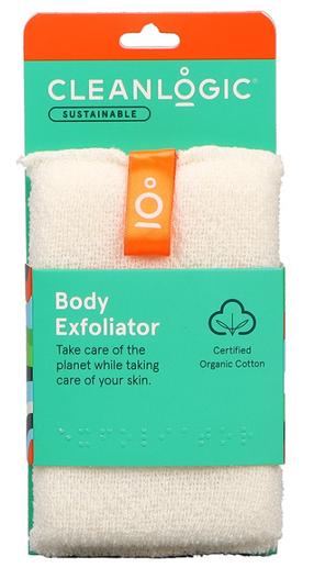 Dušo kempinė Cleanlogic Sustainable Exfoliator, 14 cm x 8 cm, balta sp.