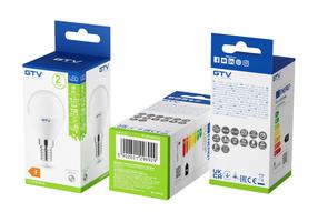 Лампочка GTV LED, B45, 4000 °К, E14, 8 Вт, 700 лм