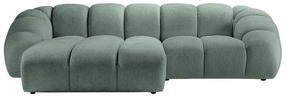 Kampinė sofa Micadoni Home Diana Bub13, mėtinė (mint) sp., kairinė, 294 x 182 cm x 72 cm
