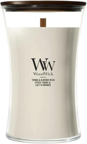 Küünal, lõhna WoodWick Tonka & Almond Milk, 90 - 140 h, 609 g, pruunikas v.