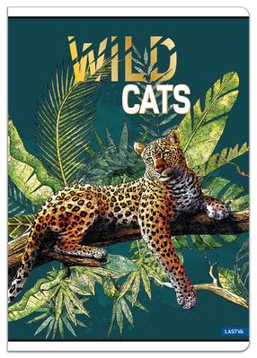 Sąsiuvinis Lastva Wild Cats, linijomis, A5, 52 lapų, (spalva/dizainas parenkami atsitiktine tvarka)