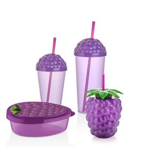 Toiduainekarbi komplekt, komplekt kruusiga Hermia ET-00132, violetne v., 4 tk