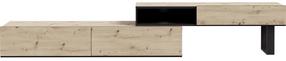 TV galds Forte Kaelon, ozola krās./melns krās., 52 cm x 240 cm x 43.5 cm