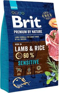 Sausas šunų maistas Brit Premium By Nature Sensitive, ėriena/ryžiai, 3 kg
