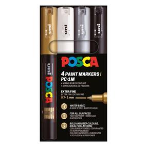 Universaalne markerite komplekt Posca PC-1M, ühepoolsed, mitmevärviline, 4 tk