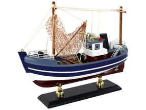  Rotaļlieta kuģis Lean Toys Collector Ship Wooden Fishing Cutter 13535, zilimelns krās.