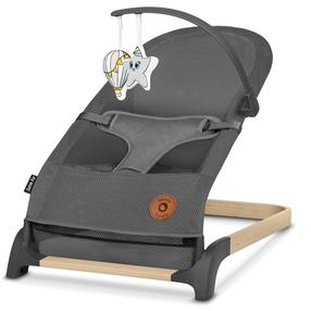 Mazuļu šūpuļkrēsls Lionelo June Air Gray Graphite, pelēka krās.