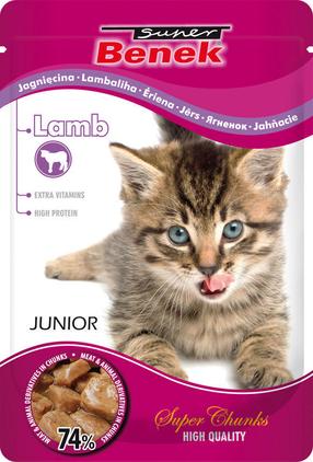 Влажный корм для кошек Super Benek Super Chunks, баранина, 0.1 кг