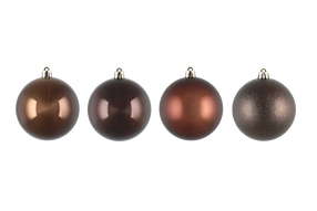 Ziemassvētku eglīšu rotaļlietu komplekts Winteria Bauble 637044, brūna krās., 8 cm, plastmasa, 8 gab.