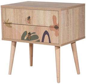 Naktinis staliukas Kalune Design City Leaf, medžio sp., 61 cm x 60 cm x 40 cm
