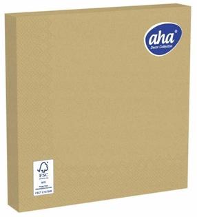 Бумажные салфетки Aha, 33 см x 33 см, золотой цв., 20 шт.