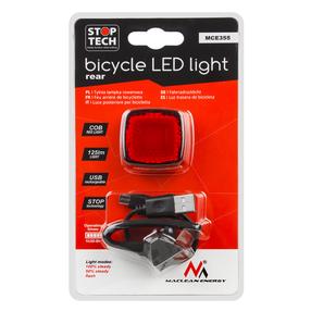 Velosipēdu lukturis Maclean MCE355 10418995, plastmasa, melna krās./sarkana krās.