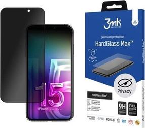 Telefono apsauginis stiklas 3MK HardGlass Max Privacy Apple iPhone 15 Pro, 9H