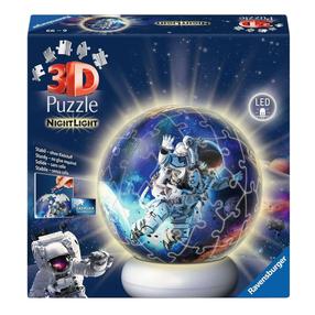 3D пазл Ravensburger NightLight Astronauts In Space, 12.9 см x 12.9 см, 73 шт., синий цв.