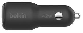 Automobilinis įkroviklis Belkin BoostCharge, USB Type C/1 x USB, juoda sp., 42 W