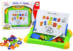 Magnētiskais zīmēšanas dēlis, ar piederumiem Lean Toys, 3 cm, zaļa krās.