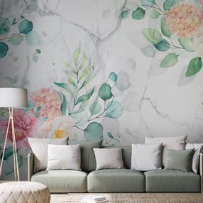 Fototapetas Artgeist Flowery Marble, 140 cm x 140 cm