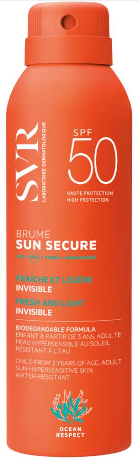 Izsmidzināms līdzeklis iedeguma kopšanai ķermenim/sejai SVR Sun Secure Invisible SPF50, 200 ml