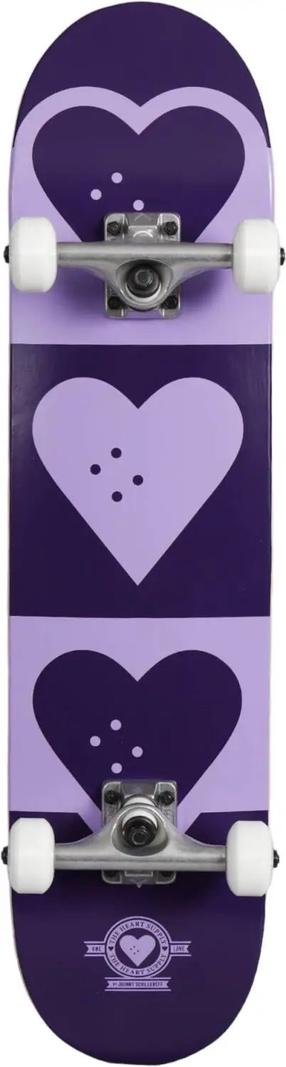 Skrituļdēlis Heart Supply Quadron Logo Complete, violeta krās.