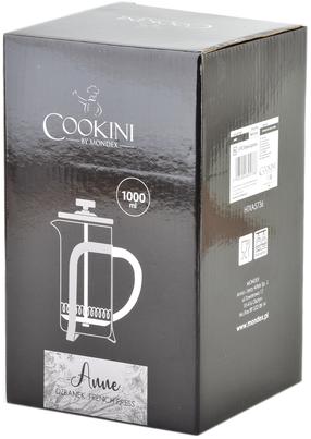 Kafijas kanna French Press Cookini Anne, 1 l, sudraba krās.