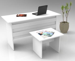 Biuro baldų komplektas Kalune Design VO8 956LCS2103, balta sp., 73.8 cm x 140 cm x 60 cm
